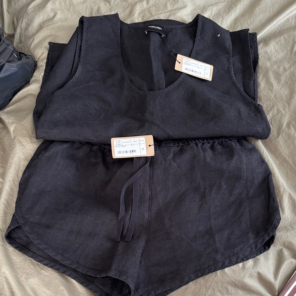 Rachel Comey Black Sleeveless Top and Shorts Set
